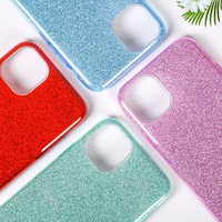 Coque de téléphone portable en TPU PC avec feuille de paillettes 3 en 1 pour iPhone 16 Pro Max 16 16 Plus 15 14 13