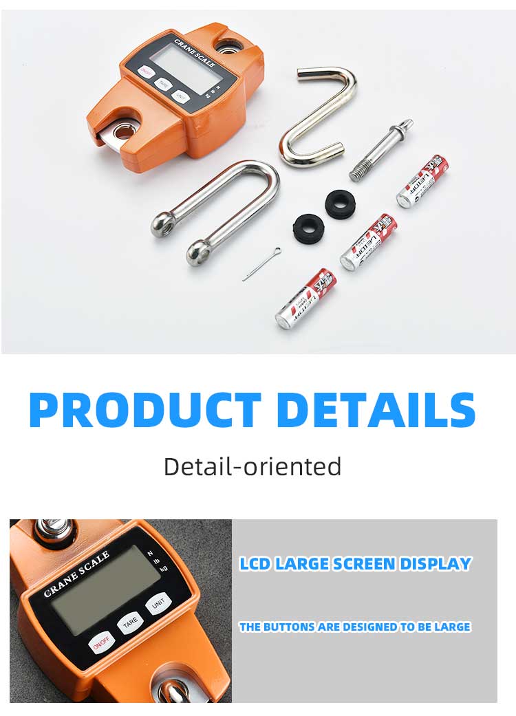 300kg Crane scalportable industrial crane scale, mini metal crane scale, 300kg hanging hook scale