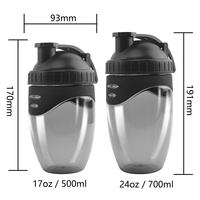 Botella Mezcladora de Proteínas con Logotipo Personalizado, 700 ml, Libre de BPA, Botella de Agua para Gimnasio con Bola Mezcladora, a Prueba de Fugas, Vaso para Suplementos Deportivos