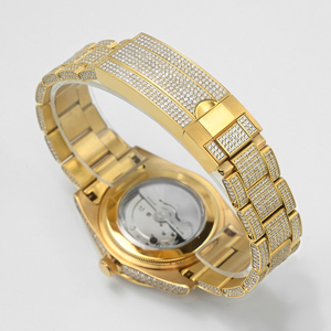 Montre de luxe pour homme en or style hip-hop avec diamants Moissanite, montre-bracelet en acier inoxydable de qualité supérieure - Product Image 5