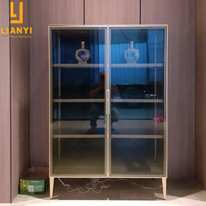 OEM ODM de alta calidad de lujo de visión completa de metal gabinete de vidrio moderno vitrina de vidrio - Product Image 1