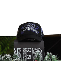 Gorra de Béisbol de Lujo de 5 Paneles con Visera Ancha de Gamuza Dorada para Hombre, con Logotipo Metálico Baez, de Alta Calidad