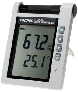 เครื่องวัดความชื้นและอุณหภูมิแบบดิจิตอล TECPEL DTM-20 OEM พร้อมระบบเตือนจุดน้ำค้าง ได้รับการรับรองมาตรฐาน CE ตอบสนองภายใน 10 วินาที รับประกัน 3 ปี - Product Image 1