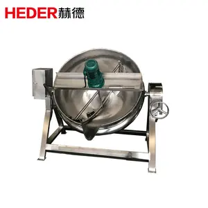 Tillable Candy Jacketed Kettle Cooking Pot With Agitator Sugar Mixer Electric Heating Jacket Kettle