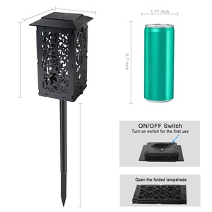 ไฟตกแต่งสวน RGB แบบ LED กันน้ำ IP65 ใช้พลังงานแสงอาทิตย์ สำหรับรั้ว สนามหญ้า โคมไฟสนามหญ้า ABS 600mah ใช้พลังงานแสงอาทิตย์ - Product Image 3