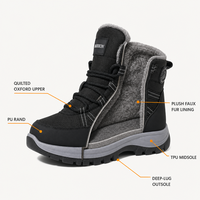 Bottes d'hiver imperméables en Ripstop, chaudes et épaisses, en fourrure, pour homme et femme, à tige haute, avec semelle extérieure robuste