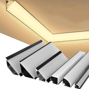 Perfiles de Aluminio en V de 45 Grados, Difusor de Canal <span class=keywords><strong>LED</strong></span>, Lámpara de Línea Decorativa para Esquinas de <span class=keywords><strong>Techo</strong></span>, Iluminación Ambiental para el Hogar y la Habitación - Product Image 1