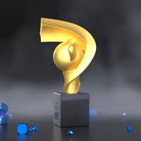 Premio Personalizzato per Creatori di Video Commemorativi, Divertente e Moderna Statuetta in Lega Placcata Oro
