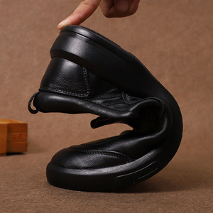 Mocasines de Cuero Genuino para Hombre, con Punta Redonda, Sin Cordones, Suela de Goma Suave, para Oficina, Carrera, Vestir, Primavera, con Forro de Cuero Genuino - Product Image 3