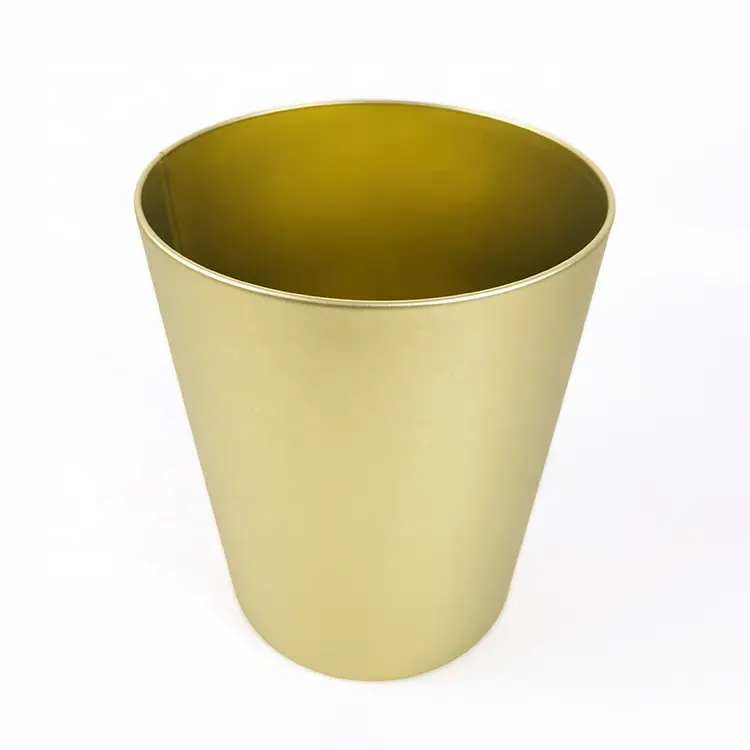 Gold Farbe Open Top Mülleimer Haushalt Mülleimer 7L Matt Finger abdruck Öl Abfall behälter