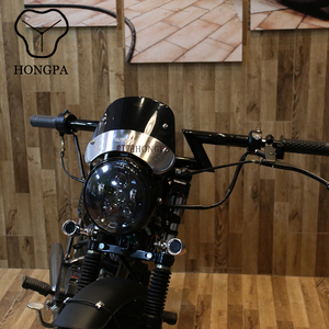 Pare-brise rétro pour moto Hongpa de 5 à 7 pouces, visière d'instrument, compatible avec Honda CG125 Cafe Racer <span class=keywords><strong>Kawasaki</strong></span> - Product Image 4