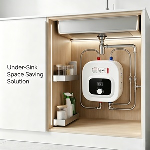 Calentador <span class=keywords><strong>de</strong></span> Agua Eléctrico Compacto, Almacenamiento y Calentamiento Instantáneo, Unidad <span class=keywords><strong>de</strong></span> Cocina <span class=keywords><strong>de</strong></span> Calentamiento Rápido con Tanque Interior <span class=keywords><strong>de</strong></span> Acero Inoxidable 304 - Product Image 4