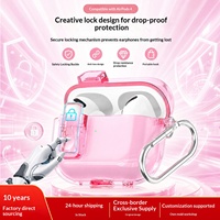 Étui portable antichoc pour Apple AirPods 5 4 pour AirPods Pro 2 3 Coque souple solide avec mousqueton Verrou de sécurité Couverture scintillante