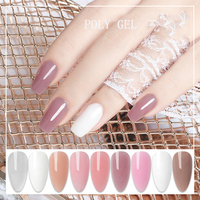 KLANA 60ML Gel Acrylique Dur Rose Transparent OEM Marque Privée UV LED pour Extension d'Ongles, Gel Poly pour Ongles, Fourniture en Gros avec Logo Personnalisé