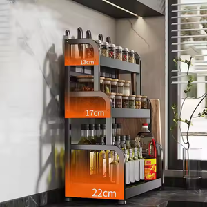 Трехуровневый многофункциональный металлический кухонный стеллаж для хранения специй настенный органайзер для приправ аксессуар - Product Image 4