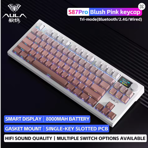 <span class=keywords><strong>Teclado</strong></span> Mecánico AULA S87 PRO con Interruptores Intercambiables en Caliente, Retroiluminación RGB Individual, Inalámbrico Bluetooth, para Juegos, con Botón de Pantalla - Product Image 6