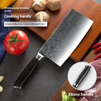 Accessoires de cuisine : Couteau de boucher à découper le pain et la viande en acier Damas VG10, motif martelé, type Nakiri