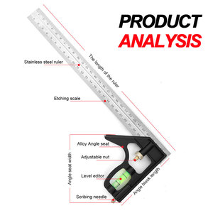 Regla <span class=keywords><strong>Combinada</strong></span> Multifunción de Acero Inoxidable de 300 mm - Product Image 5