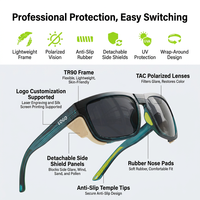 Lunettes de soleil sport polarisées, monture TR90, verres polarisés TAC, UV400, pour cyclisme, ski, alpinisme, logo personnalisé