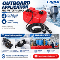 Réservoir de carburant marin externe en PEHD de 12 L avec tuyau de carburant de 3,1 m et 8 mm, pompe d'amorçage et doubles connecteurs rapides pour moteur hors-bord