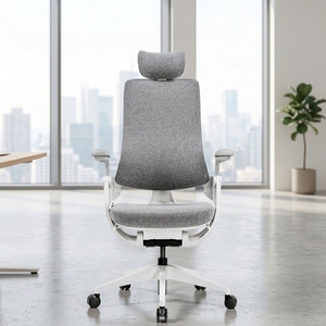 Chaise de bureau ergonomique avec <span class=keywords><strong>support</strong></span> dorsal dynamique, chaise de direction à dossier haut en maille, accoudoirs réglables en 3D et appui-tête 4D - Product Image 1