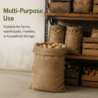 Sac en jute écologique robuste avec coutures renforcées, réutilisable pour le stockage de légumes, pommes de terre et céréales, sac en toile de jute, fournisseur en gros de sacs en vrac
