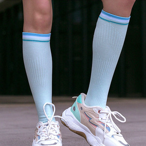 Pink Knee High <b>Compression</b> <b>Socks</b> For <b>Women</b> Soccer Training Support Ankle Protection Sport Wear - Product Image 2