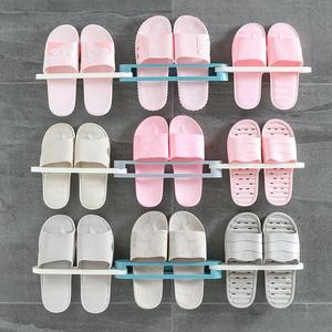 3 in 1 <strong>Shoes</strong> <strong>Rack</strong> Bathroom Fold <strong>Wall</strong> Mounted Hanging Slipper Storage Shelf Home Behind <strong>the</strong> Door Organizer Punch Free Towel Rod - Product Image 5