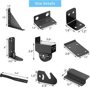 Kit de quincaillerie <span class=keywords><strong>pour</strong></span> <span class=keywords><strong>portail</strong></span> d'intimité extérieur avec supports d'angle et roulettes - Product Image 2