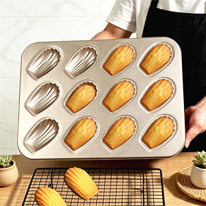 Moule à madeleines Beker 12 cavités, moule à gâteau en forme de coquille, plaque de cuisson antiadhésive - Product Image 4