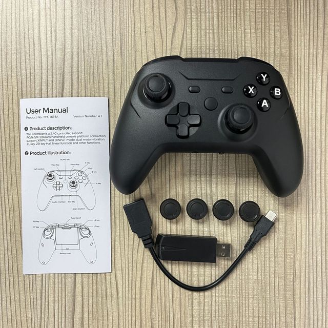 2.4G Wireless Game Controller Supports Wired Connection to PC Switch PS3s Seatm Handheld Host Gamepad