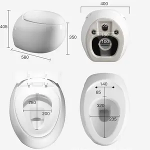 Wc sanitário de cerâmica formato de ovo, fabricante de vaso sanitário redondo banheiro montado na parede