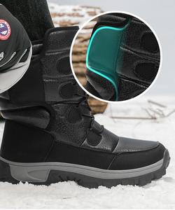 Das mulheres dos homens anti-derrapante leve pelúcia quente neve botas longo algodão ao ar livre sapatos impermeáveis térmicas para o inverno respirável - Product Image 5