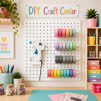 Organisateur professionnel en métal perforé pour atelier, support d'affichage modulaire en acier pour rangement d'atelier d'art et organisation de fournitures de bureau