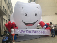 Ballon géant de publicité, modèle dentaire gonflable avec banderole