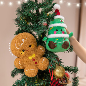Nuevo poliéster personalizado suave relleno árbol de Navidad Santa Claus <span class=keywords><strong>Gingerman</strong></span> juguetes de peluche muñecas PP algodón relleno edredón bordado - Product Image 5