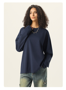 Áo thun nam tay dài chất lượng cao, dày dặn, cao cấp, dáng rộng, không bo tay, kiểu dáng xuông, áo thun nam mặc thường ngày - Product Image 6