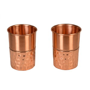 Bol à eau en cuivre pur authentique à double paroi pour une table élégante et une vie saine au quotidien – Achetez directement auprès du fournisseur - Product Image 1