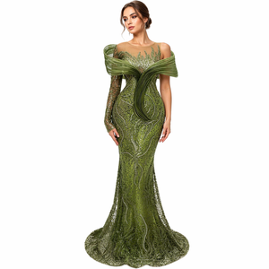 Nuovo Abito <span class=keywords><strong>da</strong></span> Sera di Lusso in Pizzo Resistente <span class=keywords><strong>con</strong></span> <span class=keywords><strong>Volant</strong></span>, Vita Naturale, Vestibilità Comoda per Effetto Snellente, Linea ad A per Banchetti e Feste - Product Image 5