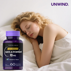 Hot Sales Vegan Lipossomal Naturemade Bulk Suplemento 3mg 5mg10mg Magnésio L-teanina Ashwaganda Melatonina Comprimidos para Dormir - Product Image 4