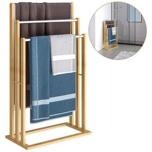 ชั้นวางผ้าเช็ดตัวแบบตั้งพื้น 3 ชั้น ทำจากโลหะ สำหรับห้องน้ำ สระว่ายน้ำ - Product Image 2