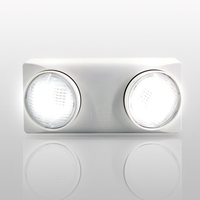 Lumière d'urgence LED à double tête rechargeable 3W certifiée CE, haute luminosité, batterie Li-Ion, protection IP20, montage mural