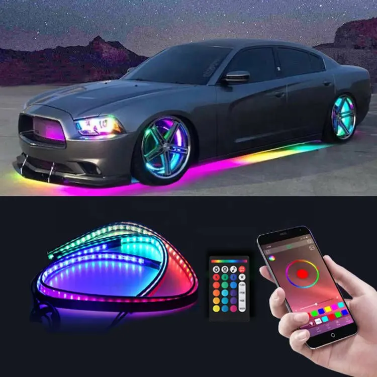 Aplicativo ns-atmosfera rgb cor de sonho perseguição sob luzes ambientes brilhantes para carro rock neon ambient iluminação carro