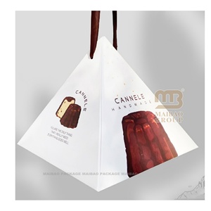 Boîte Pyramide Go Keluli avec Logo Personnalisé, Gâteau, Dessert, Plateau de Pâturage, Boîte Pyramide en Carton de Partage, Boîte Alimentaire Canele en Forme de Pyramide - Product Image 1