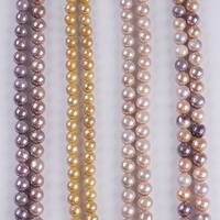 Chaîne de perles d'eau douce Edison naturelles rose-violettes de 9-11 mm, finition brillante, pour la fabrication de bijoux