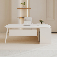 Bureau de patron de style crème de luxe simple bureau blanc pour petit bureau de beauté et de bureau médical financier