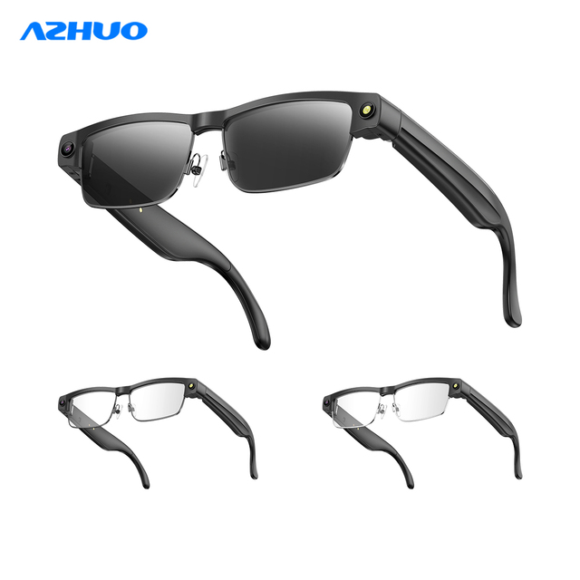 AI Smart Glasses with ChatGPT Support 8MP Camera 800W Pixel Object Recognition Open Ear BT 5.4 Smart Sunglasses