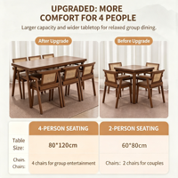 Ensemble de table à manger en osier moderne - Design écologique et durable en 4 pièces pour les petits appartements et les maisons compactes