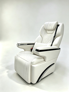 Siège de voiture VIP personnalisé en cuir Nappa matelassé, style aviation, pour modification de MPV et de fourgon professionnel BS-1AHL-C – Notre modèle VIP Aviation Blanc - Product Image 4