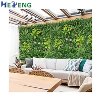 Mur végétal artificiel en panneaux synthétiques avec fausses fleurs et feuilles, mur vert suspendu pour mariages, en matériaux artificiels